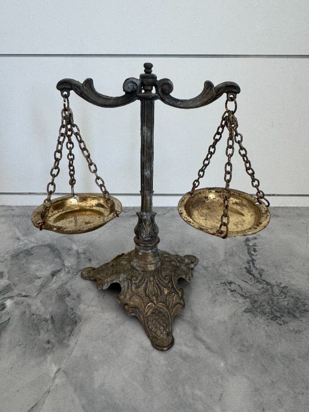 Vintage Italian Decorative Balance Scale with Hanging Pans